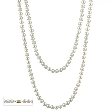 6mm Freshwater Cultured Pearl Necklace In 14k Yellow Gold 36 Sams