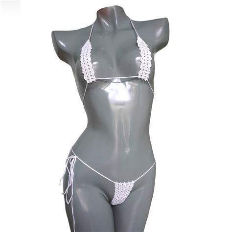 Crochet Extreme Micro G String Bikini See Through Micro Bikini Tiny Bikini Nude Bikini Gift