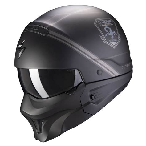 Casco Scorpion Exo Combat Evo Unborn Matt Black Argent Motomania