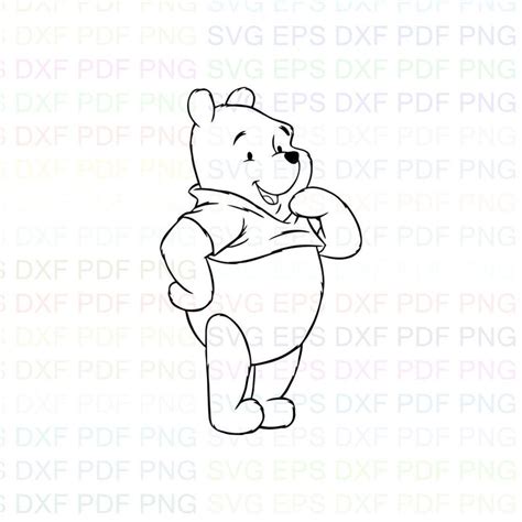 Bear Winnie The Pooh Outline Svg Dxf Eps Pdf Png Cricut Etsy Australia