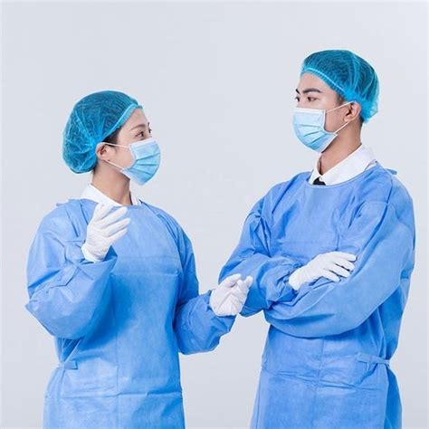 Disposable Isolation Gowns With Long Sleeves And Knit Cuff S M L Xl