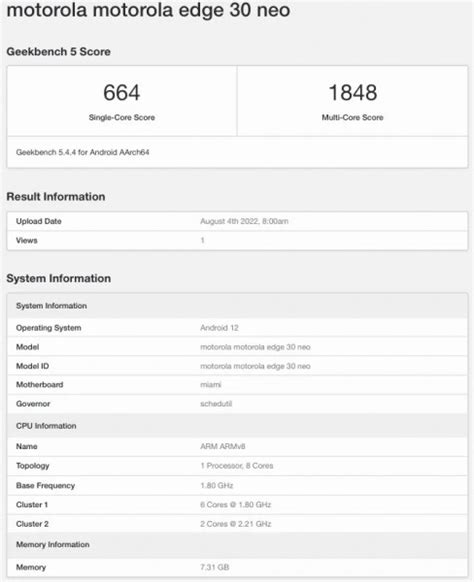 Motorola Edge Neo S Key Specs Revealed By Geekbench Nation Online