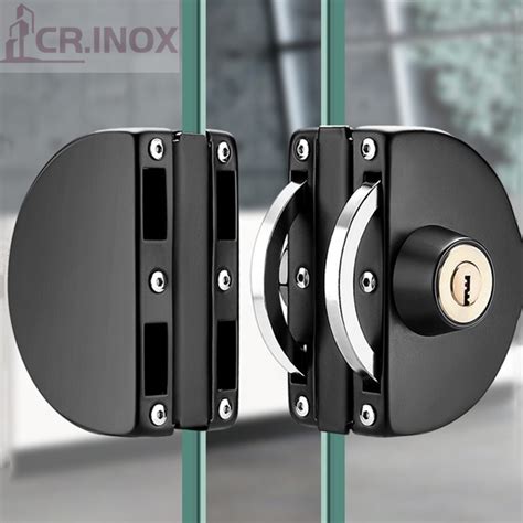 Matte Black Stainless Steel Office Glass Door Frameless Glass Door Lock Office Glass Door