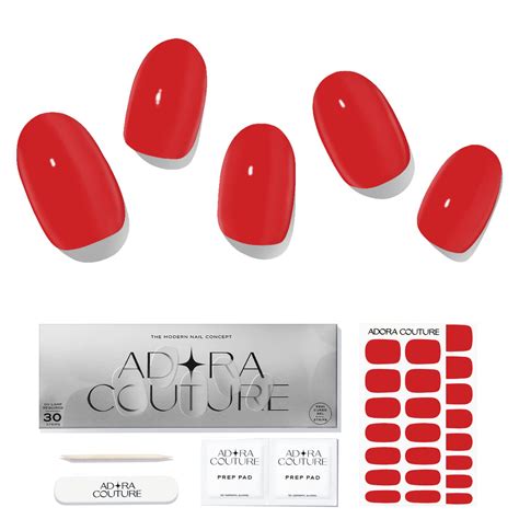 Amazon Adora Couture Semi Cured Gel Nail Strips Pcs Solid Red