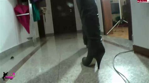 Godlike Blonde Sexy Amy Looks Amazingly Sexy In Black Leather Boots