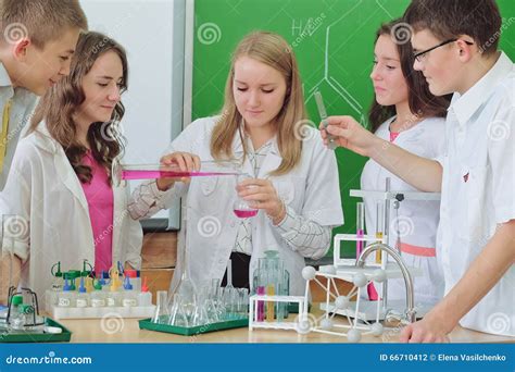 Alunos Na Classe Da Ciência Foto De Stock Imagem De Classroom Faculdade 66710412