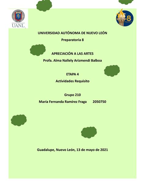 Actividad Requisito Artes Etapa Universidad Aut Noma De Nuevo Le N