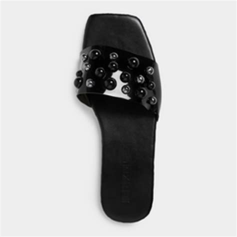 Women S Black Sandal With Pearl Detail Offer At The Fix