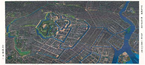 江戸鳥瞰図「江戸城図幕末」 トンビが見た江戸の町 江戸鳥瞰図、江戸時代、平安時代の復元地図