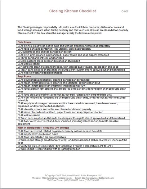 Restaurant Kitchen Forms Get Organized Now Workplace Wizards