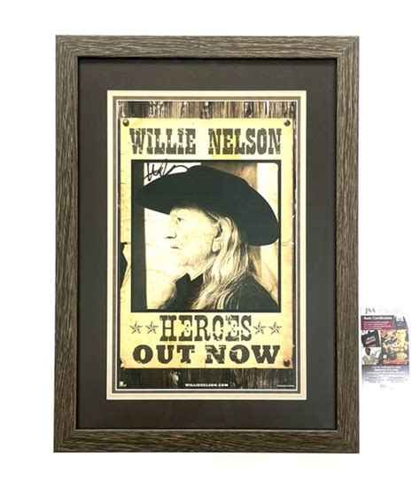 Willie Nelson Signed Autographed Poster Custom Framed Matted JSA • Raretracks