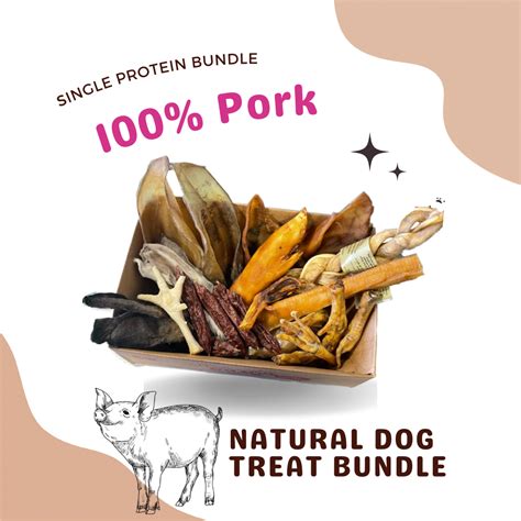 Pork Natural dog treats mystery bundle – Paws to hooves