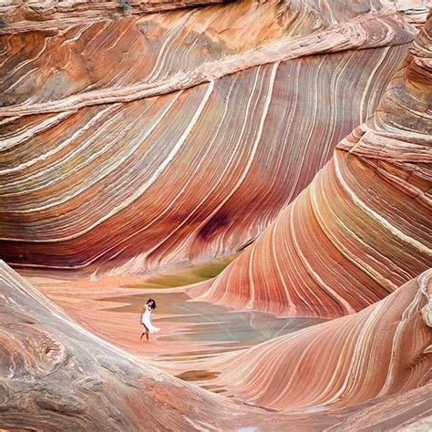 The Wave Is A Sandstone Rock Formation In Arizona Near The Northern Border With Utah It Is