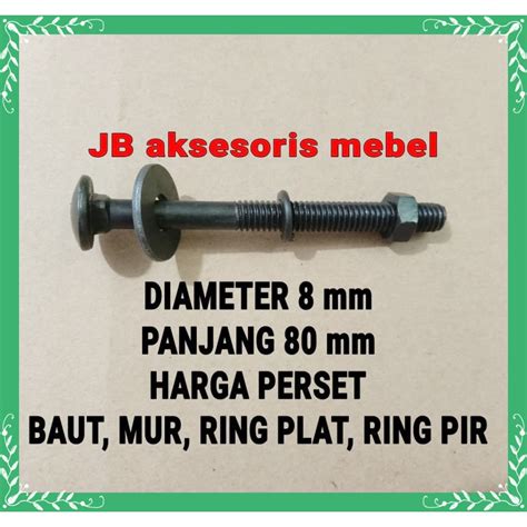 Jual BAUT MUR BEMPER CB 8X80 MM BAUT BUMPER PAYUNG PAGAR 8 CM