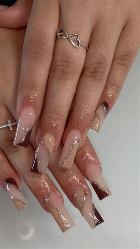 Nail Inspoo Brown Acrylic Nails Acrylic Nails Nude Square Acrylic Nails