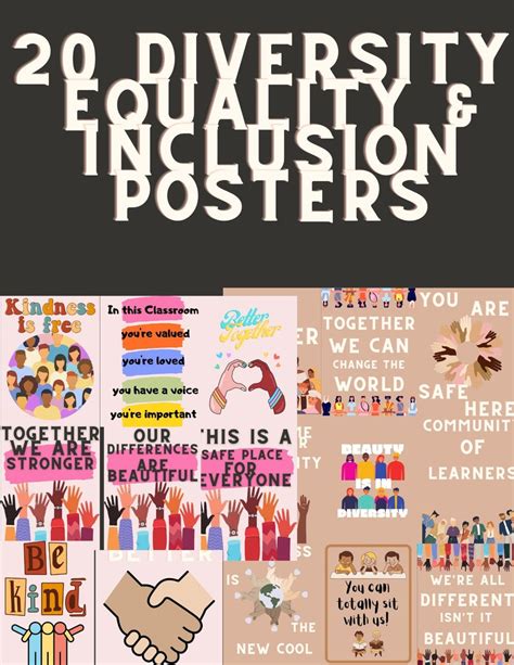 20 Diversity Posters Equality Posters Inclusion Posters Classroom