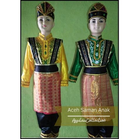 Jual Baju Adat Anak Tari Saman Aceh Satuan Cewek Cowok Shopee Indonesia