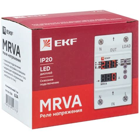 Реле напряжения и тока с дисплеем EKF PROxima MRVA 63A — купить в ...
