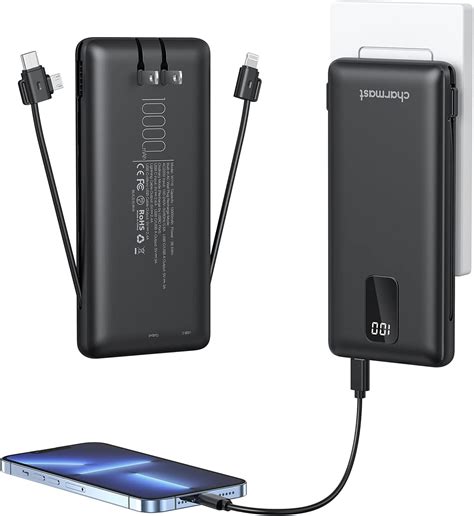 Portable Charger With Built In Cables Charmast Mah Power Bank