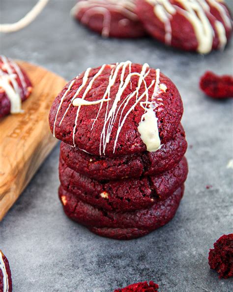 Red Velvet Koekjes Met Witte Chocolade Maken Chewy Krokant