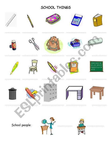 School things - ESL worksheet by zazaesl