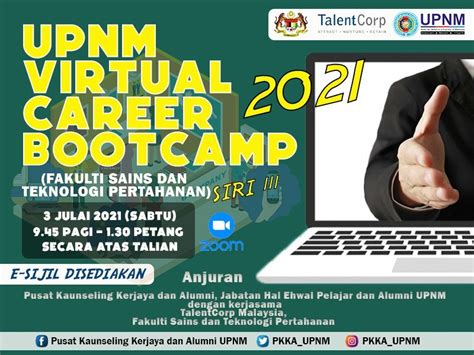 Upnm Virtual Career Bootcamp Fstp Dan Pusat Pengajian 2021