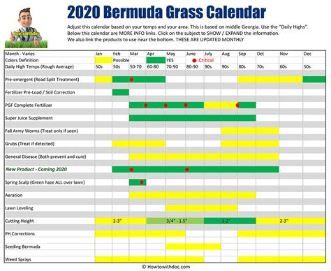 Complete Bermuda Grass Lawn Maintenance Calendar: Year-Round Tips ...