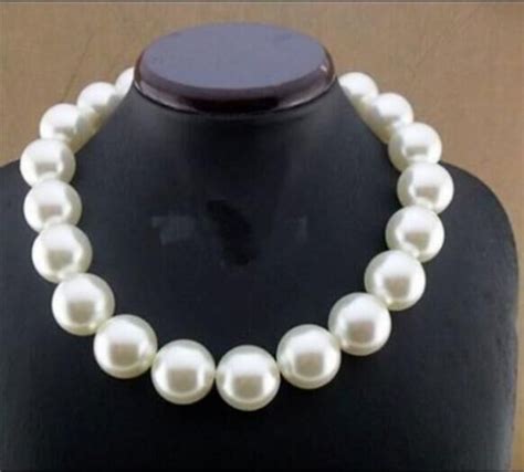 Huge 18 14 18mm Natural South Sea Genuine White Round Pearl Necklace