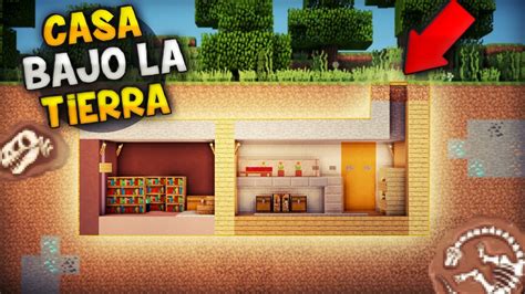 MINECRAFT COMO HACER UNA CASA BAJO LA TIERRA SUBTERRÁNEA CON CUARTO