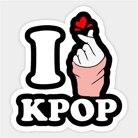 I Love Kpop Finger Heart White By Typography Dose In 2024 Pop Stickers Kpop Logos Kpop