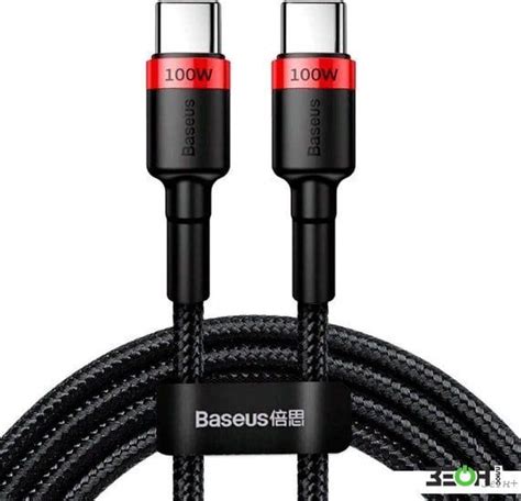 Кабель Baseus Кабель Type-C на type-c 100w 5A, 2 м, красный+черный ...
