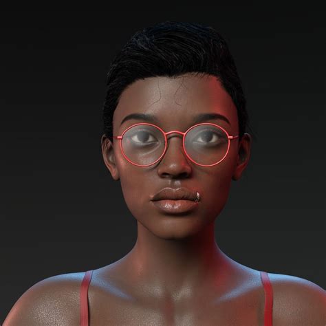 3d Model Photo Realistic Looking Black Female Vr Ar Low Poly Cgtrader