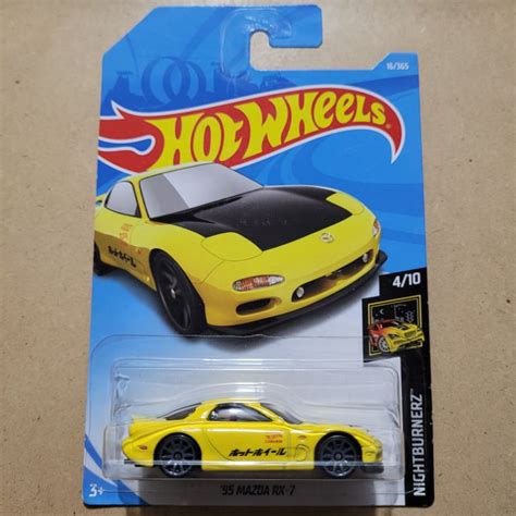 Jual HOT WHEELS KEMASAN KERUT TEKUK MAZDA RX NIGHTBURNERZ YELLOW BLACK RX