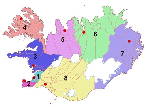 Regions of Iceland - Mapsof.Net