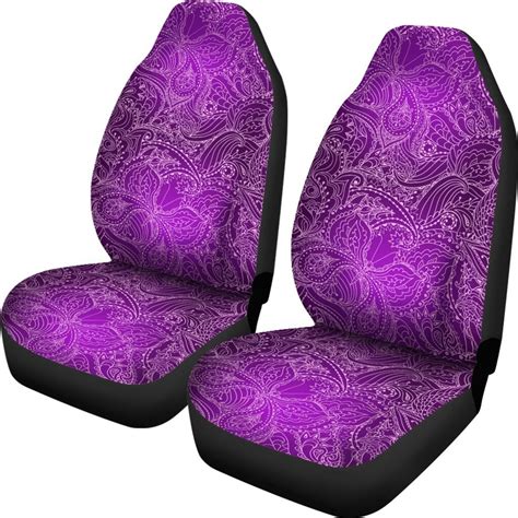 Purple Elegant Decor Car Seat Covers Pair 2 Front Seat Etsy