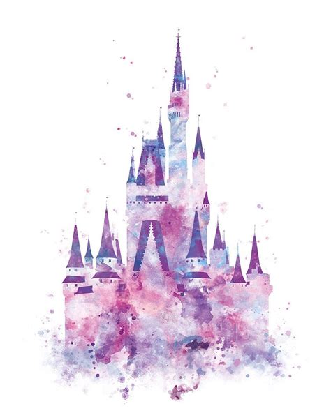 Cinderella Castle Art Watercolor Print Princess Castle - Etsy | Disney ...