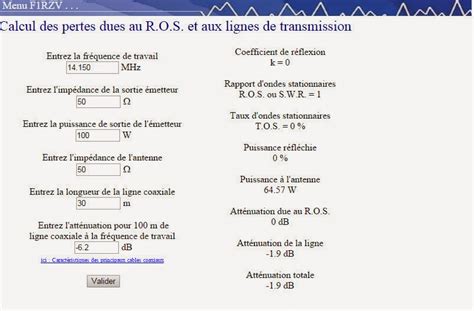 F Czv Calcul Des Pertes Dues Au R O S Et Aux Lignes De Transmission