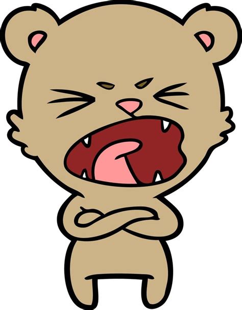 Angry Cartoon Bear Shouting 12548281 Vector Art At Vecteezy