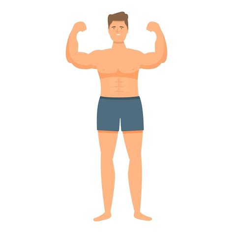 Flex M Sculo Cuerpo Icono Dibujos Animados Vector Brazo Fuerte B Ceps