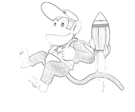 Dessin Donkey Kong Jeux Vid Os Colorier Coloriages Imprimer