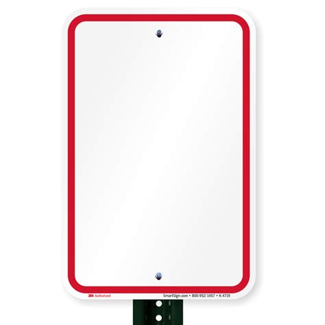 Blank Parking Sign Custom Red Border Sku K 4719