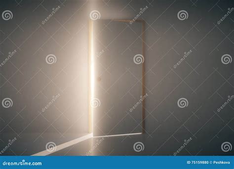 Light Shining Through Open Door Stock Illustration Illustration Of