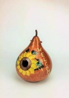 Welcome Sunflower Birdhouse Amish Gourds