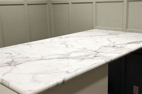 Our Calacatta Marble Countertop By Formica In The Home Office Yeah That S Laminate Chris