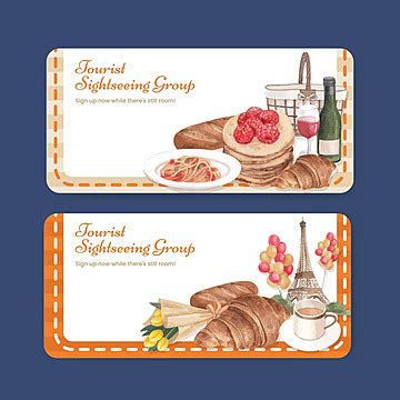 Watercolorstyle Voucher Template With A Parisian Love Theme Featuring