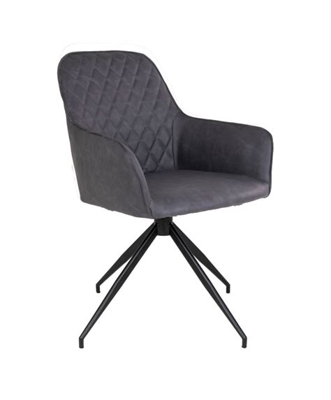 Chaise De Salle Manger Pivotante En Cuir Synth Tique Gris Fonc Avec