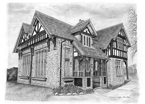 Pencil Drawing of House | Pencil Sketch Portraits