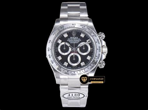 Rolex Daytona Cosmograph 116520 Taşlı Siyah Kadran 4130 Super Clone ETA