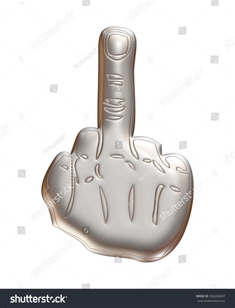 D Fuck Middle Finger Silver Metallic Stock Illustration Shutterstock