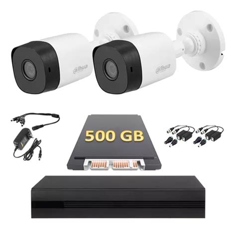 Kit Video Vigilancia 2 Camaras 2mp Dahua Metal 500gb Baluns